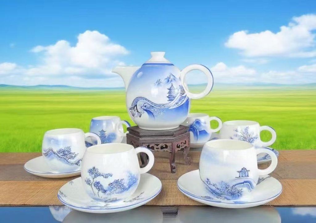 唐山骨质瓷 手绘茶具