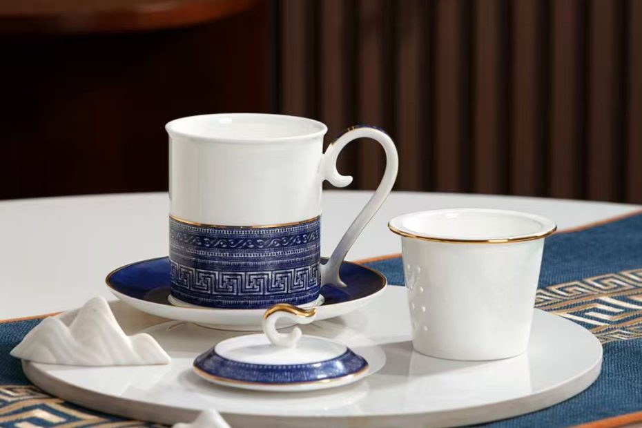 唐山骨质瓷茶漏杯陶瓷杯子水杯陶瓷杯