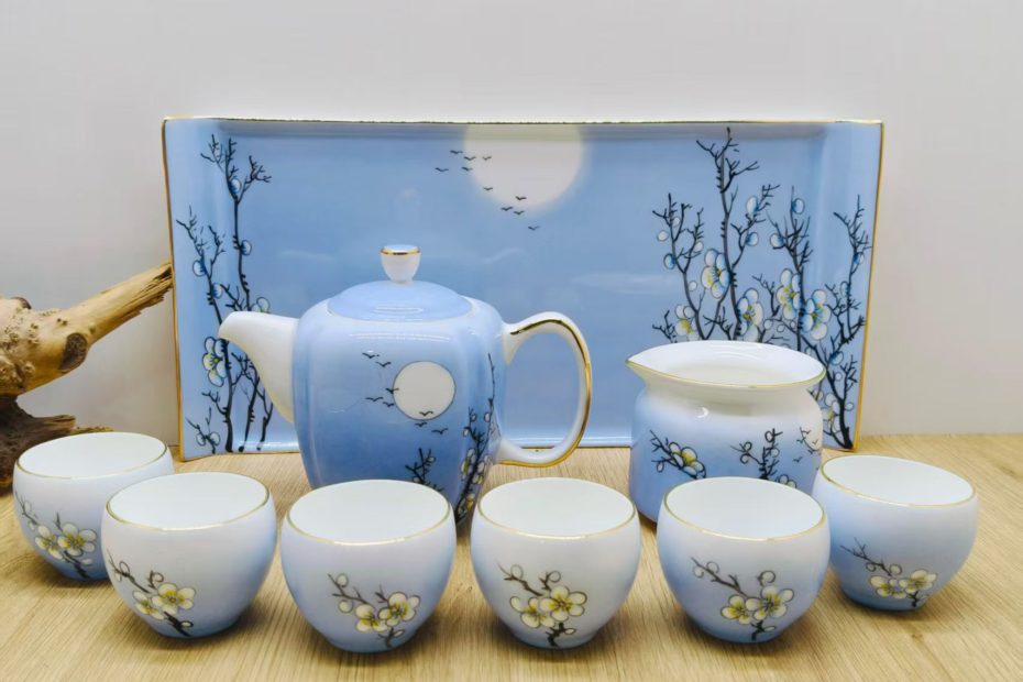 艺术瓷礼品瓷定制唐山骨质瓷手绘茶具批发零售